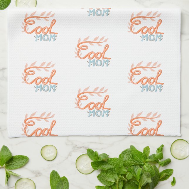 Linge De Cuisine Cool Maman main Lettres Motif Fête des Mères (Plié)