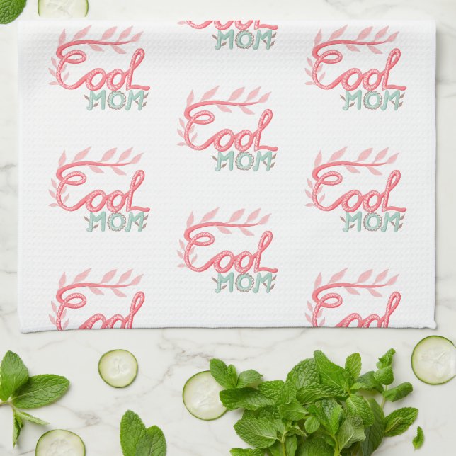 Linge De Cuisine Cool Maman main Lettres Motif Fête des Mères (Plié)