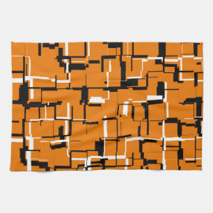 Linge De Cuisine COOL orange noir blanc