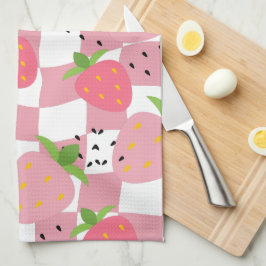 Linge De Cuisine Cool Pink Kitchen Fraises À damiers Design