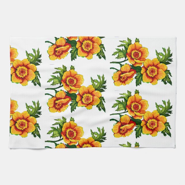 Linge De Cuisine Coquelicots Fantastiques   (Horizontal)
