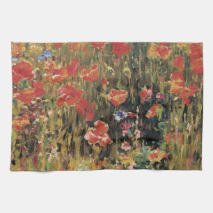 Linge De Cuisine Coquelicots par Robert Vonnoh, Impressionnisme vin