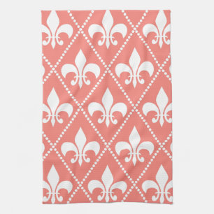 Linge De Cuisine Coral Fleur de Lis