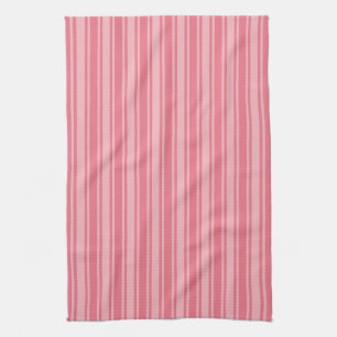Linge De Cuisine Coral rose bonbons rayures
