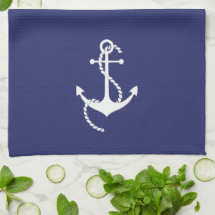 Linge De Cuisine Corde d'ancrage bleu et blanc marine marine