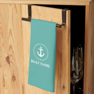 Linge De Cuisine Corde d'Ancre Nautical Boat Name