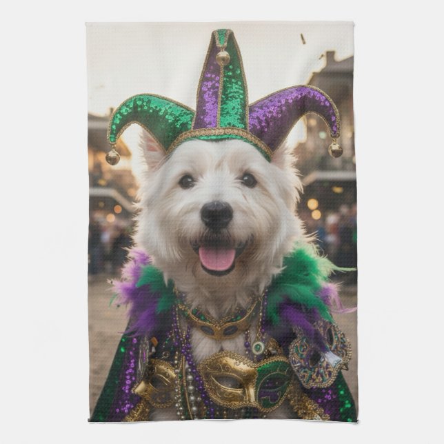 Linge De Cuisine Costume de chien bouffon de Mardi Gras (Vertical)