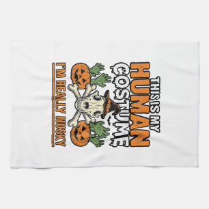 Linge De Cuisine Costume Humain Husky Drôle T-Shirt Chien Halloween