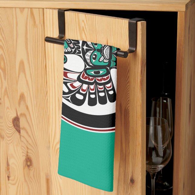 Linge De Cuisine Côte du Pacifique Nord-Ouest L'art haïtien Thunder (Pliage en tiers)