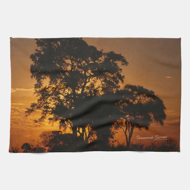 Linge De Cuisine Coucher de soleil de Savannah (Horizontal)