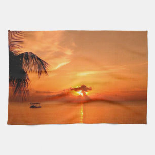 Linge De Cuisine Coucher de soleil d'été