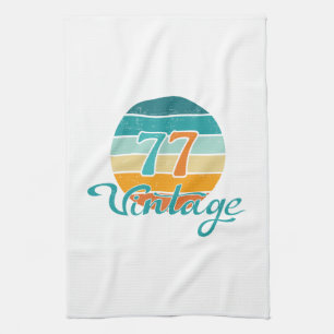 Linge De Cuisine Coucher de soleil Rétro 77 en détresse Vintage