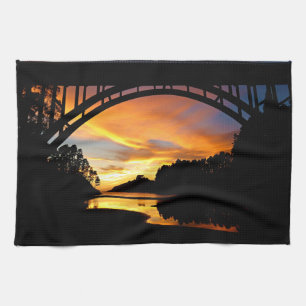 Linge De Cuisine Coucher de soleil sur la côte d'Orange en Californ