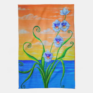 Linge De Cuisine Coucher de soleil sur l'orchidée