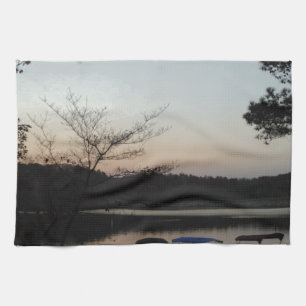 Linge De Cuisine Coucher le soleil, lever la lune sur le lac Arrowh