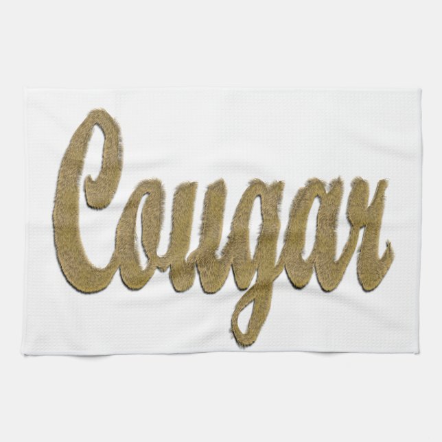 Linge De Cuisine Cougar - Furry Text (Horizontal)