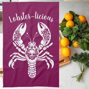 Linge De Cuisine Couleur du coeur du homard-hawaïen-pêcheur