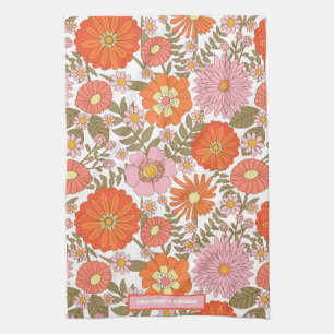 Linge De Cuisine Couleur Fleur d'été personnalisée Motif Floral