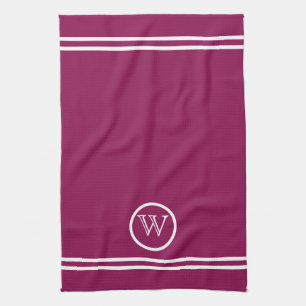 Linge De Cuisine Couleur Mulberry personnalisée avec lignes blanche