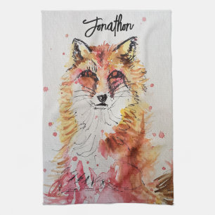 Linge De Cuisine Couleur pastel du mou Fox animal