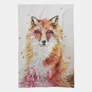 Linge De Cuisine Couleur pastel du mou Fox animal
