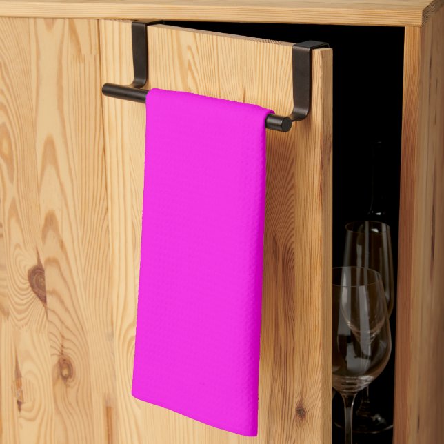 Linge De Cuisine Couleur solide Magenta brillante (Pliage en tiers)