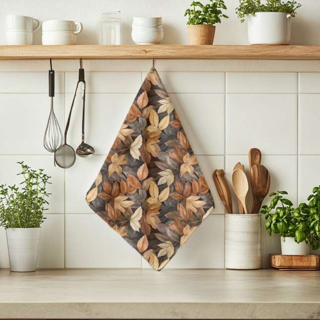 Linge De Cuisine Couleurs automne Feuilles automne Motif aquarelle (Créateur téléchargé)