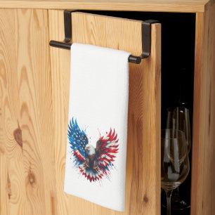 Linge De Cuisine Couleurs patriotiques personnalisées Amérique Aigl