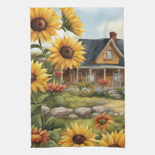Linge De Cuisine Country Farmhouse Dreamy Golden Sunflowers