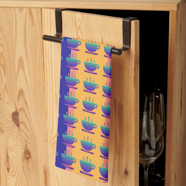 Linge De Cuisine Coupe Vert Bleu De Java Rainbow Stripe (Pliage en tiers)