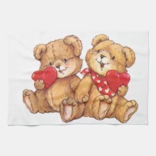 Linge De Cuisine Couples mignons de Valentine d'ours de nounours