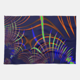 Linge De Cuisine Courbes pointues du vert citron au corail et bleu