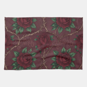Linge De Cuisine Couronne de roses rouges et d'épines