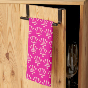Linge De Cuisine Couronnes roses chaudes rose vif