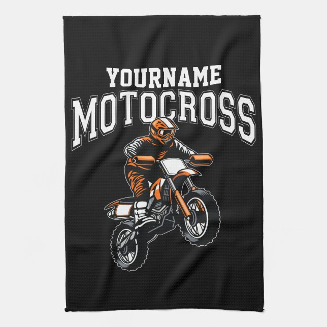 Linge De Cuisine Course Motocross Dirt Bike Rider personnalisée (Vertical)