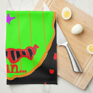 Linge De Cuisine Course Zombie Citrouille Verte Halloween