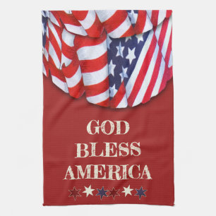 Linge De Cuisine Coutume Patriotique Rouge Bleu Étoiles Bunting