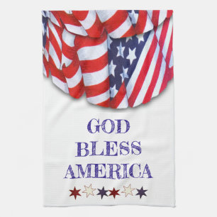 Linge De Cuisine Coutume Patriotique Rouge Bleu Étoiles Bunting