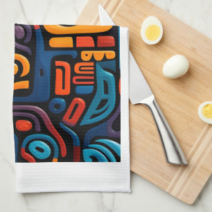 Linge De Cuisine Couverture abstraite d'art tribal