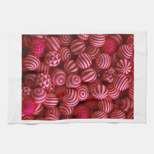 Linge De Cuisine Couverture aux ornements rayés roses