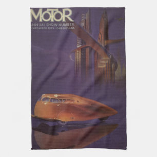 Linge De Cuisine Couverture de magazine automobile vintage, voiture