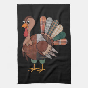 Linge De Cuisine Couverture de Thanksgiving patchwork dinde automne