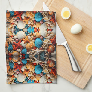 Linge De Cuisine Couverture Sherpa Mosaïque Coquillages