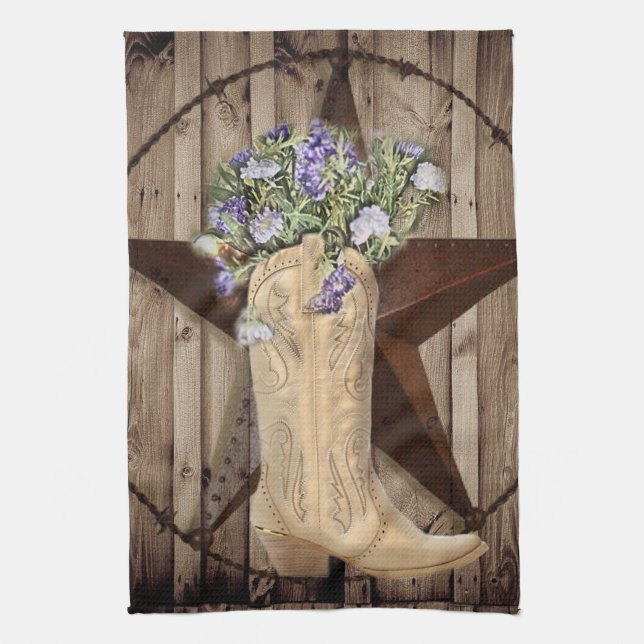 Linge De Cuisine cow-girl de l'ouest fleur sauvage de la grange rus (Vertical)