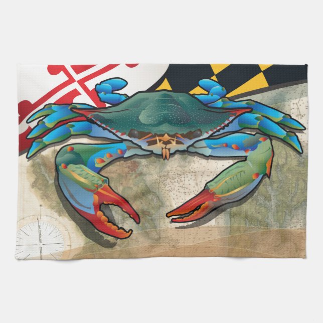 Linge De Cuisine Crabe bleu du Maryland (Horizontal)