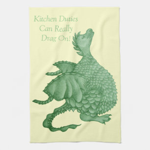 Linge De Cuisine créature imaginaire mythique dragon vert mignon