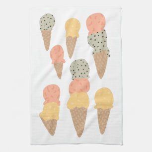 Linge De Cuisine Crème de glace douce Cones Pastel Motif