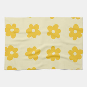 Linge De Cuisine Crème Jaune Tropical Floral Printemps botanique
