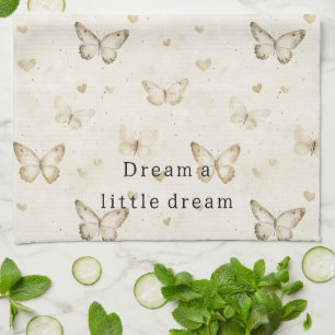 Linge De Cuisine Crème Papillons Cœurs Shower de Mariée