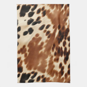 Linge De Cuisine Crème Western Cowboy Brown Noir Cowhide